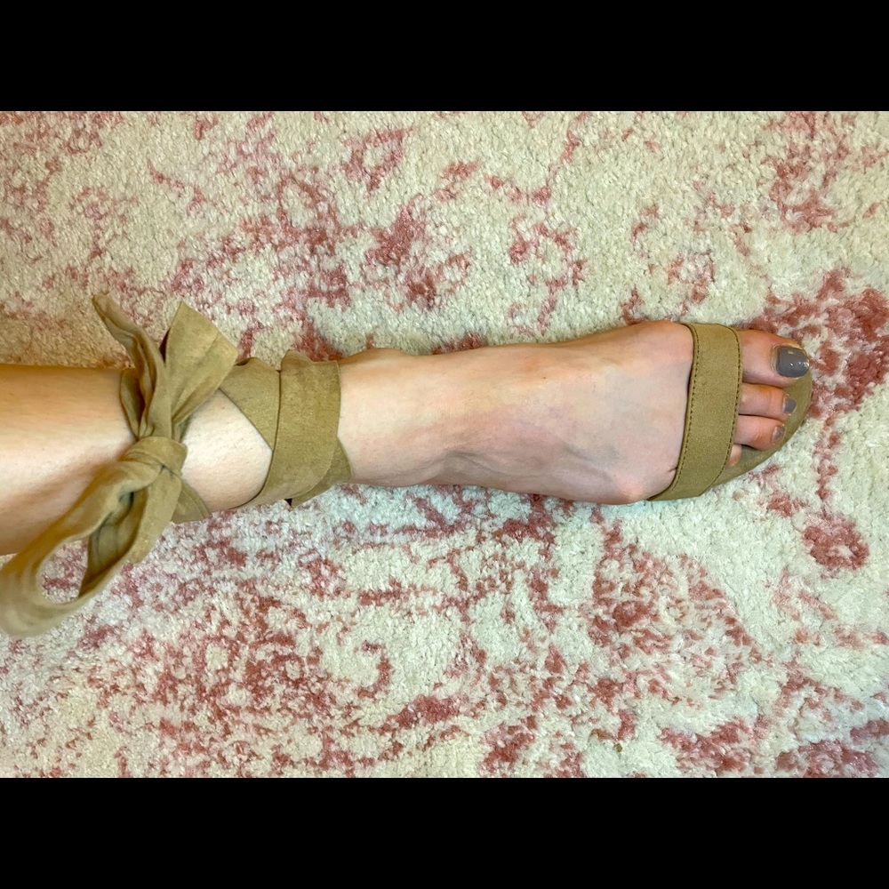 Lace Up Nude Sandals